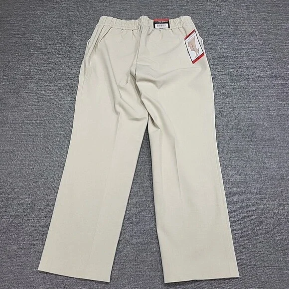 Hilary Radley Womens Pull On Dressy Pants with Pockets Medium Size Light Sand - Picture 5 of 9